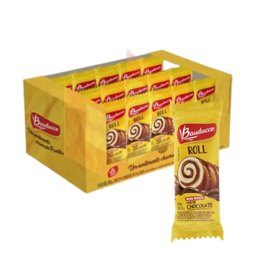 Bolinho Bauducco Roll Chocolate 15 de 34g