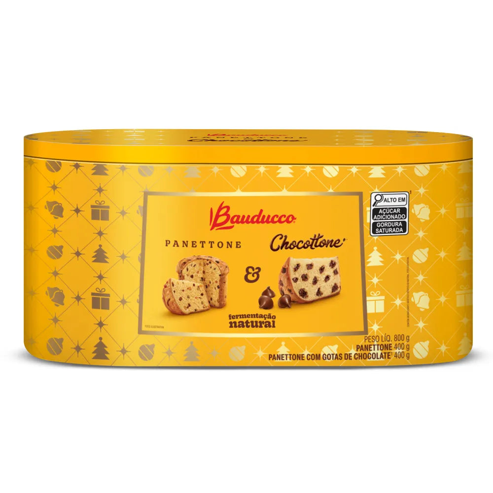 Lata Kit Panettone e Chocottone 6 unidades | Bauducco